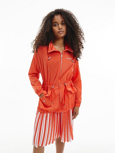 Calvin Klein Ruhák HU874462 | Calvin Klein Crinkle Nylon Packable Női Dzseki Narancssárga